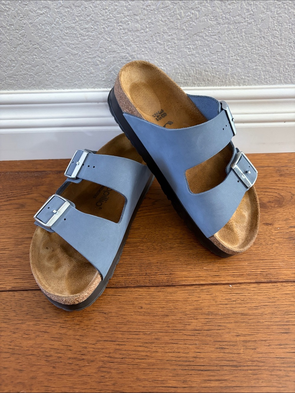 Birkenstock Papillio Stone Blue Double-Buckle Sandals